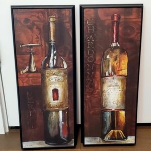 Vintage Tuscan Wine Bottles Hanging Photos Kitchen Decor